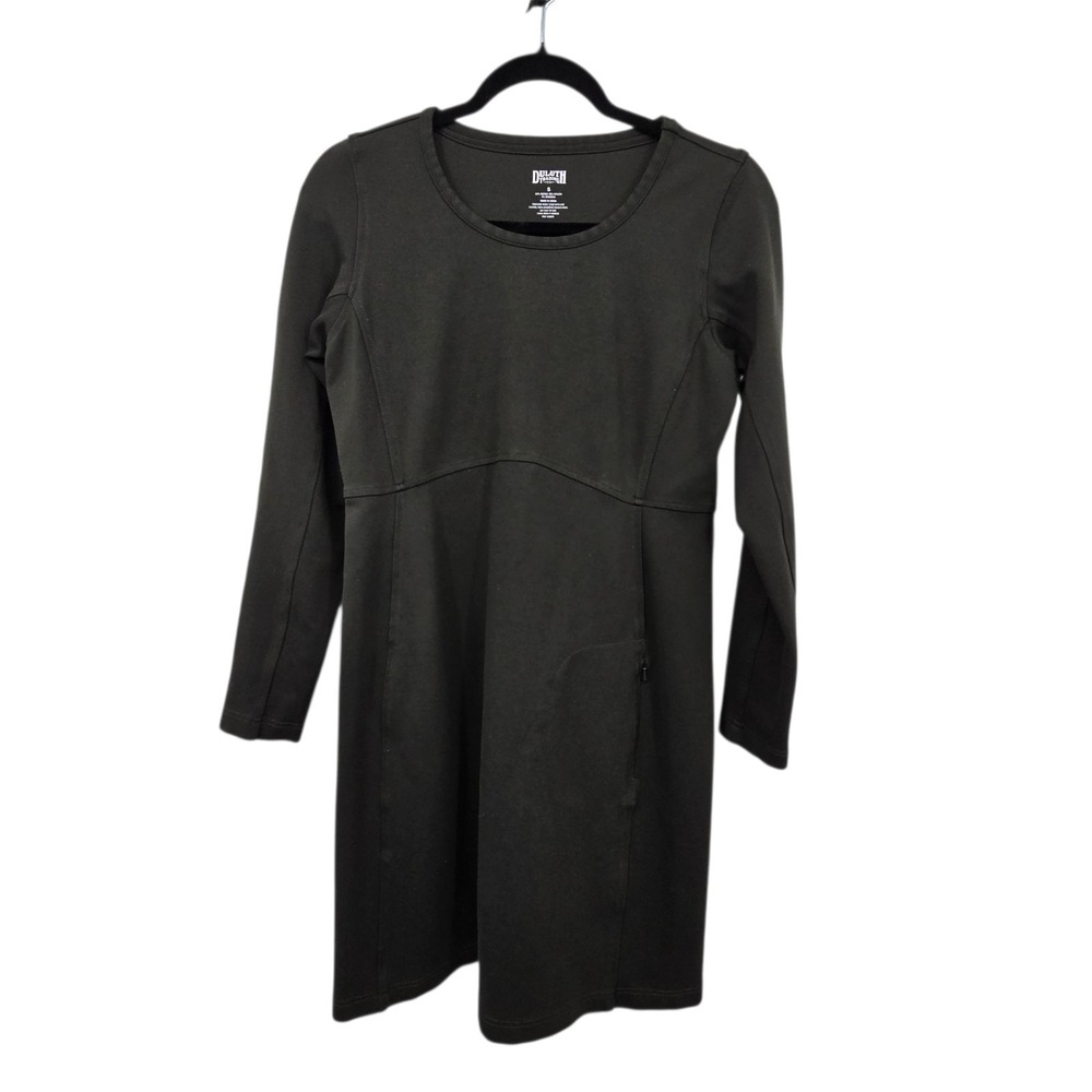 Duluth Trading Co Ponte Knit Long Sleeve Dress Womens SM Gray Outdoor Stretch
